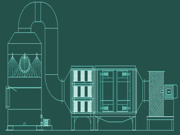 塑料廠廢氣處理設備工程圖